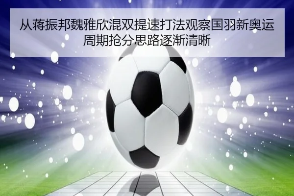 从蒋振邦魏雅欣混双提速打法观察国羽新奥运周期抢分思路逐渐清晰